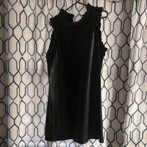 Versona Black Sheath Mini Dress Mock Neck Sleeveless